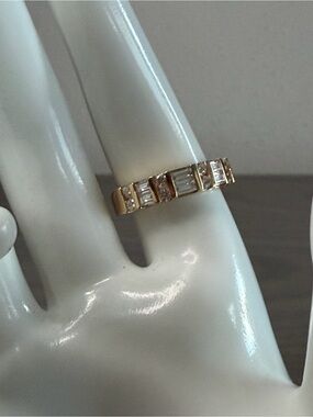 14k Gold Diamonique Ring - Size 8